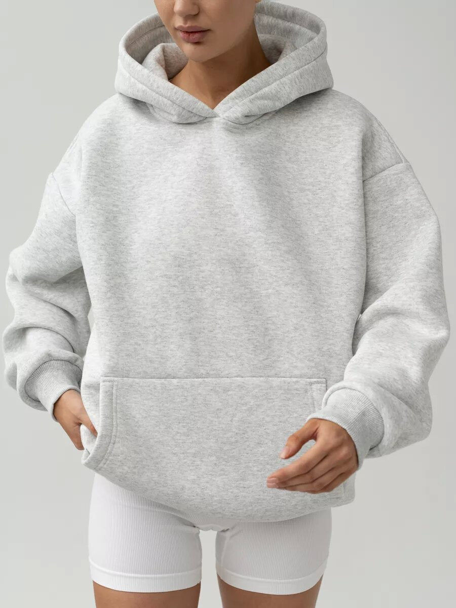 Women's Oversized Hoodie Solid Streetwear Sweatshirt