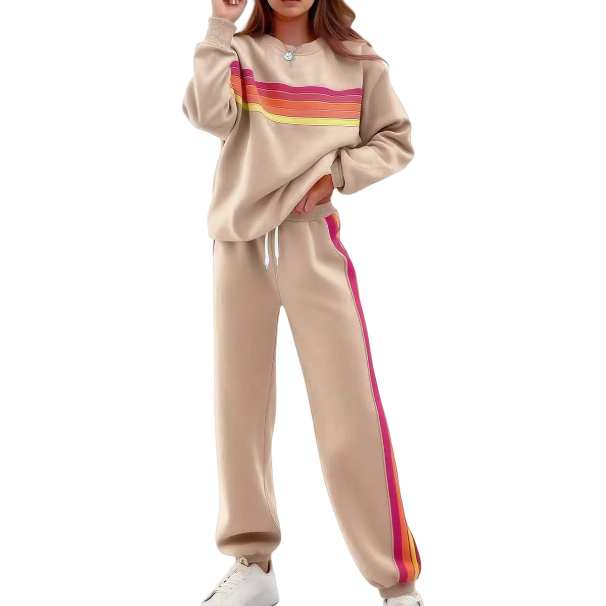 Women's Colorblock Sweatsuit Two Piece Lounge Set