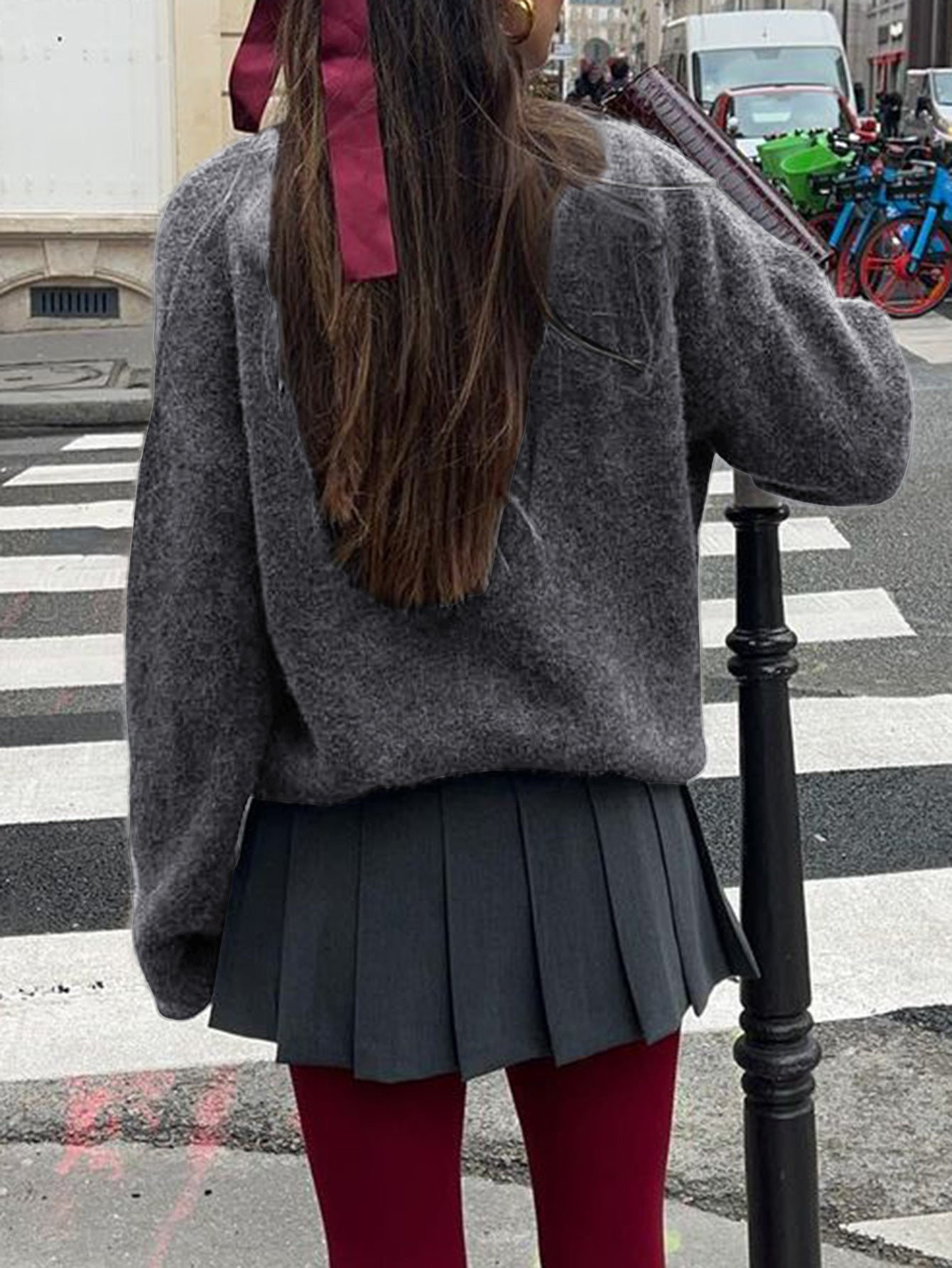 Women’s Casual Solid Knit Long Sleeve Pullover Sweater