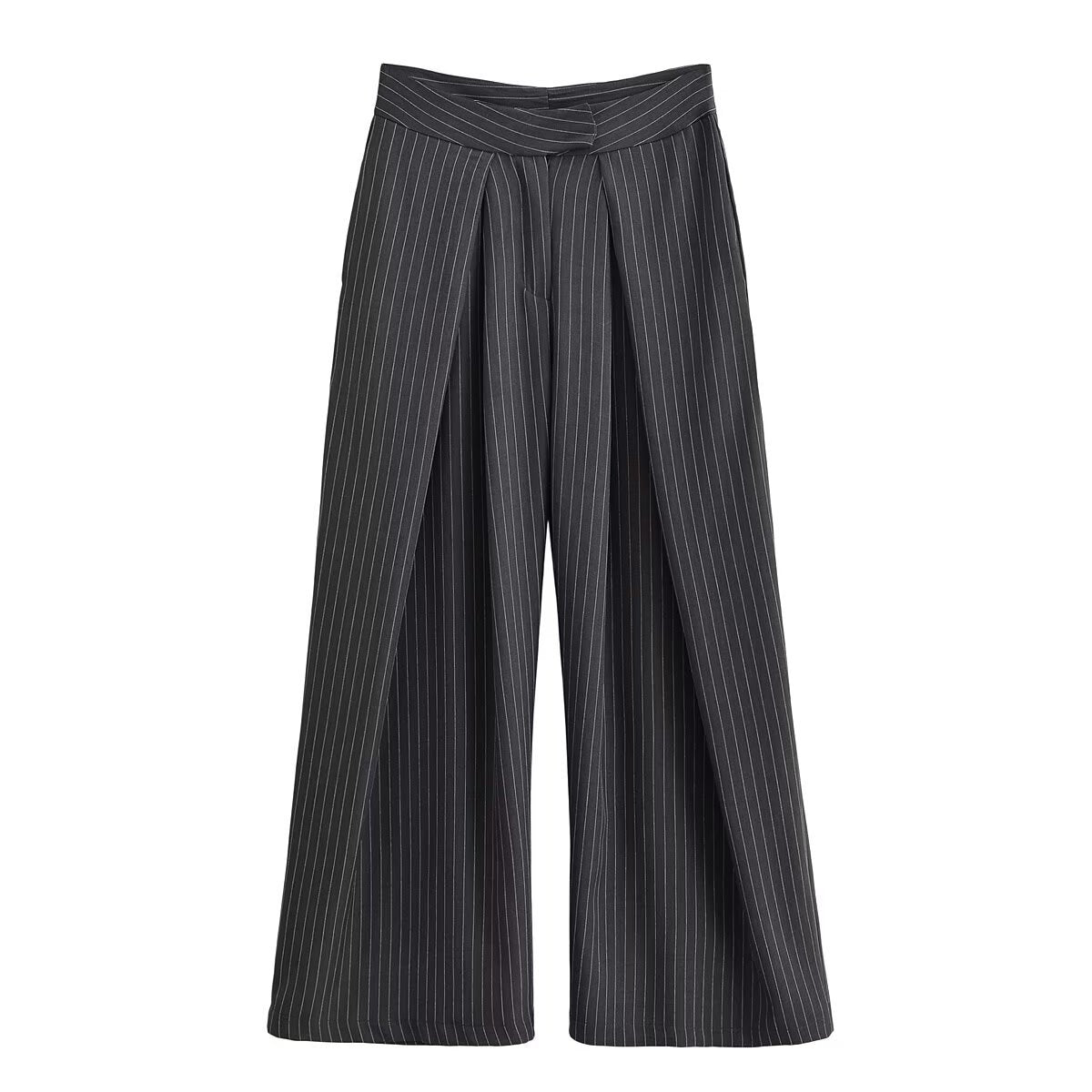 Women's Striped Wide Leg Pants Loose Casual Trousers