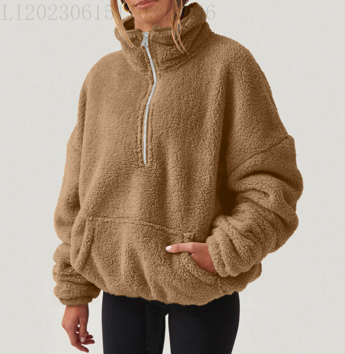 Women's Oversized Sherpa Quarter Zip Pullover