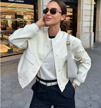 Women's Utility Jacket Stand Collar Pockets Streetwear