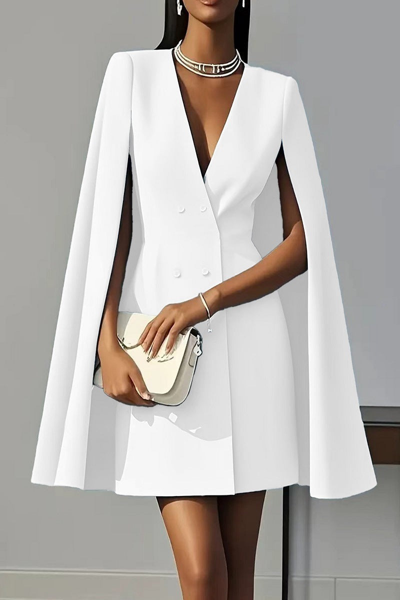 Womens Cape Blazer Dress Office Business Workwear