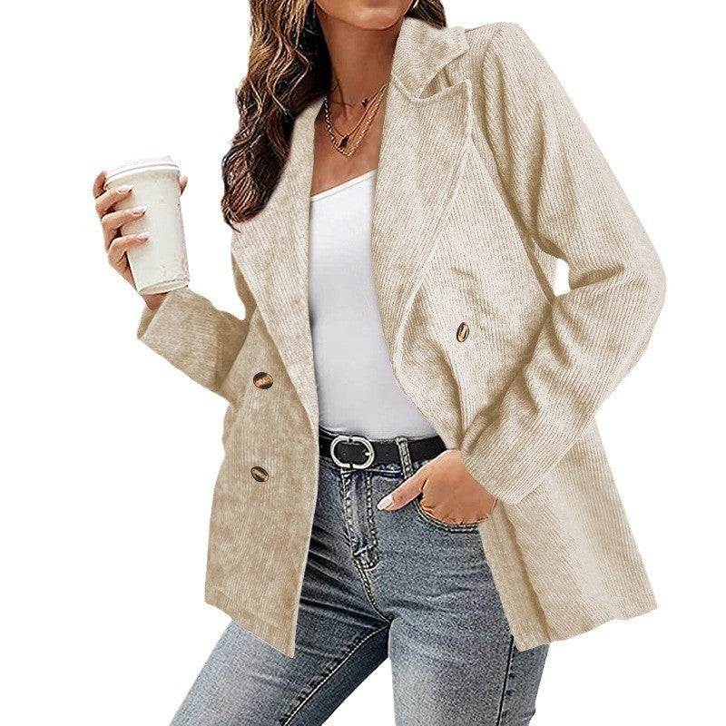 Women's Corduroy Blazer Oversized Casual Jacket