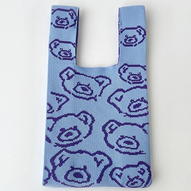 Animal Patten Woman's Knitted Tote Bag Knit Waist Bag