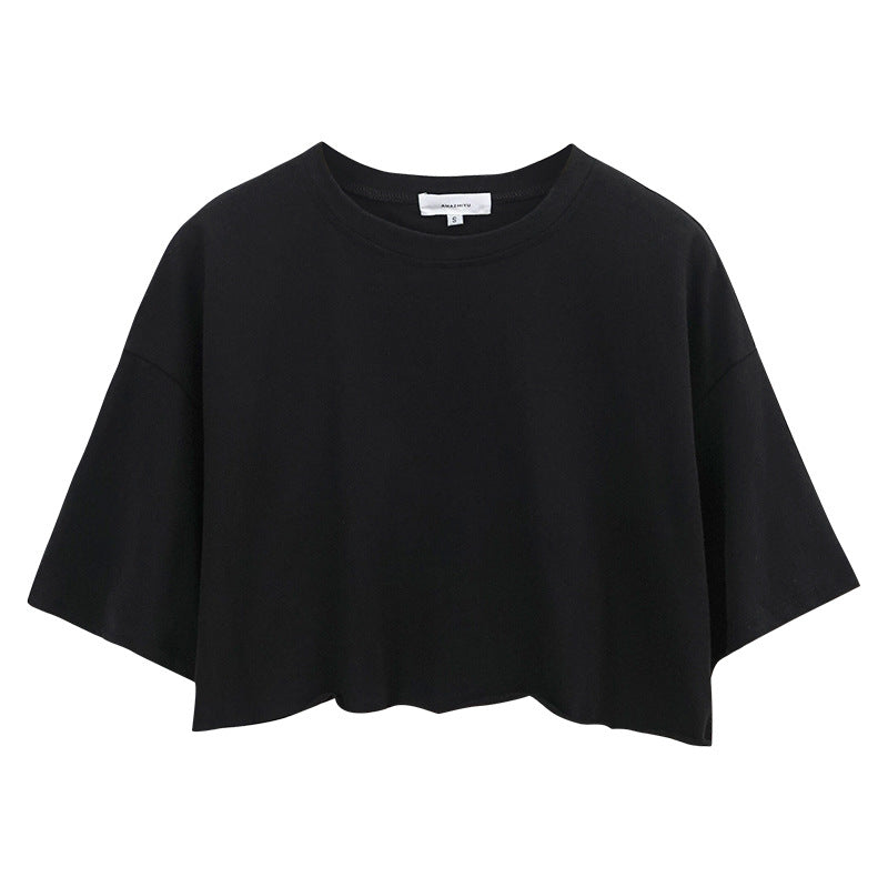 Summer Crop Cotton Tee Women’s Short Sleeve Street Style