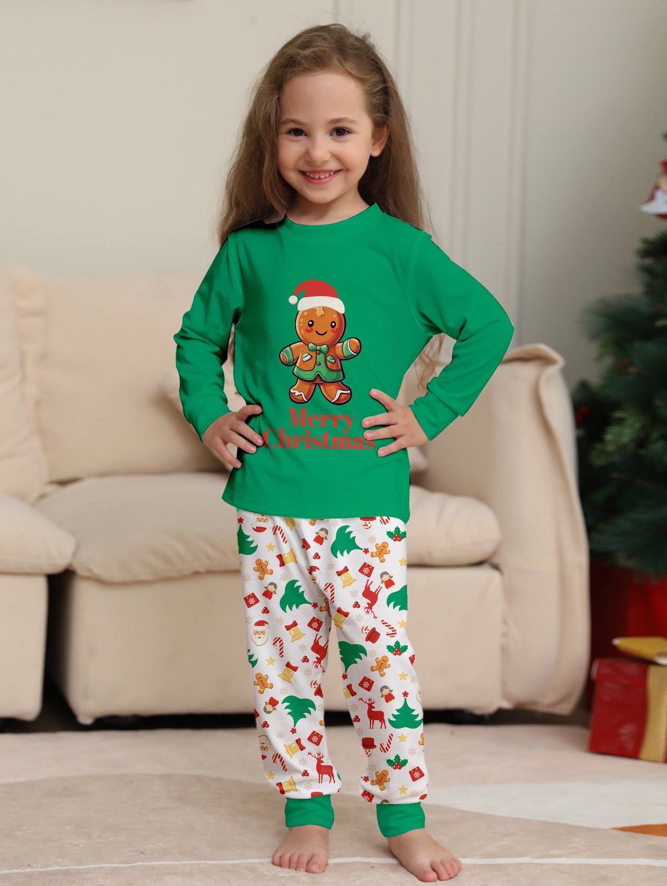 Alphabet Parent-child Dress Printed Homewear Christmas Pajama Set