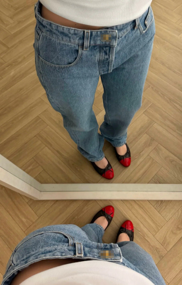 Women's Vintage High Waisted Straight Leg Jeans