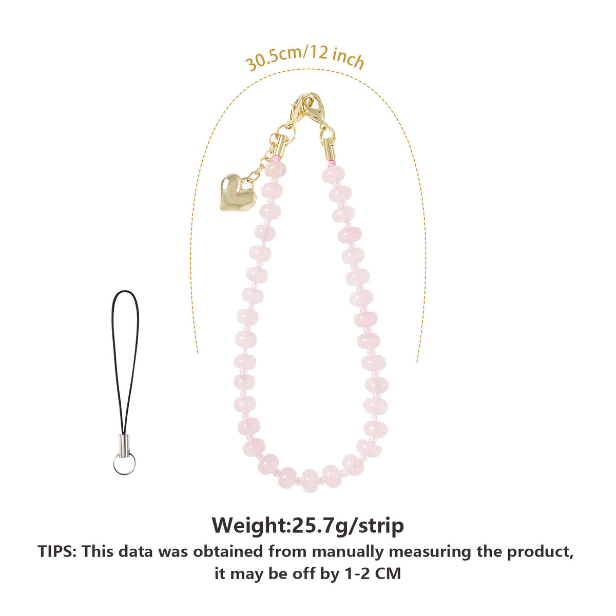 Handmade Natural Stone Beaded Phone Chain Strap