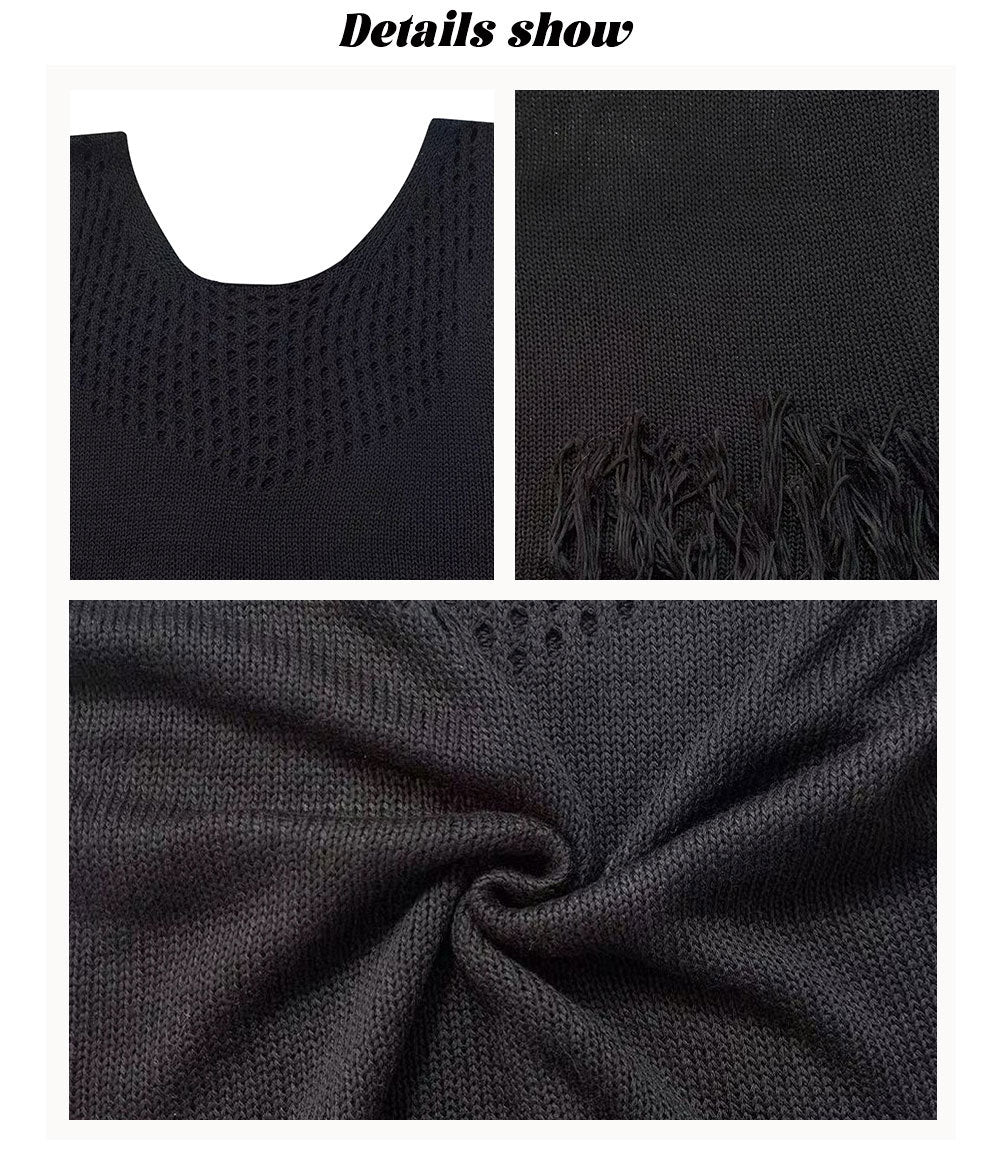 Crochet Knit Tassel Tank Top Sleeveless Boho Summer Top