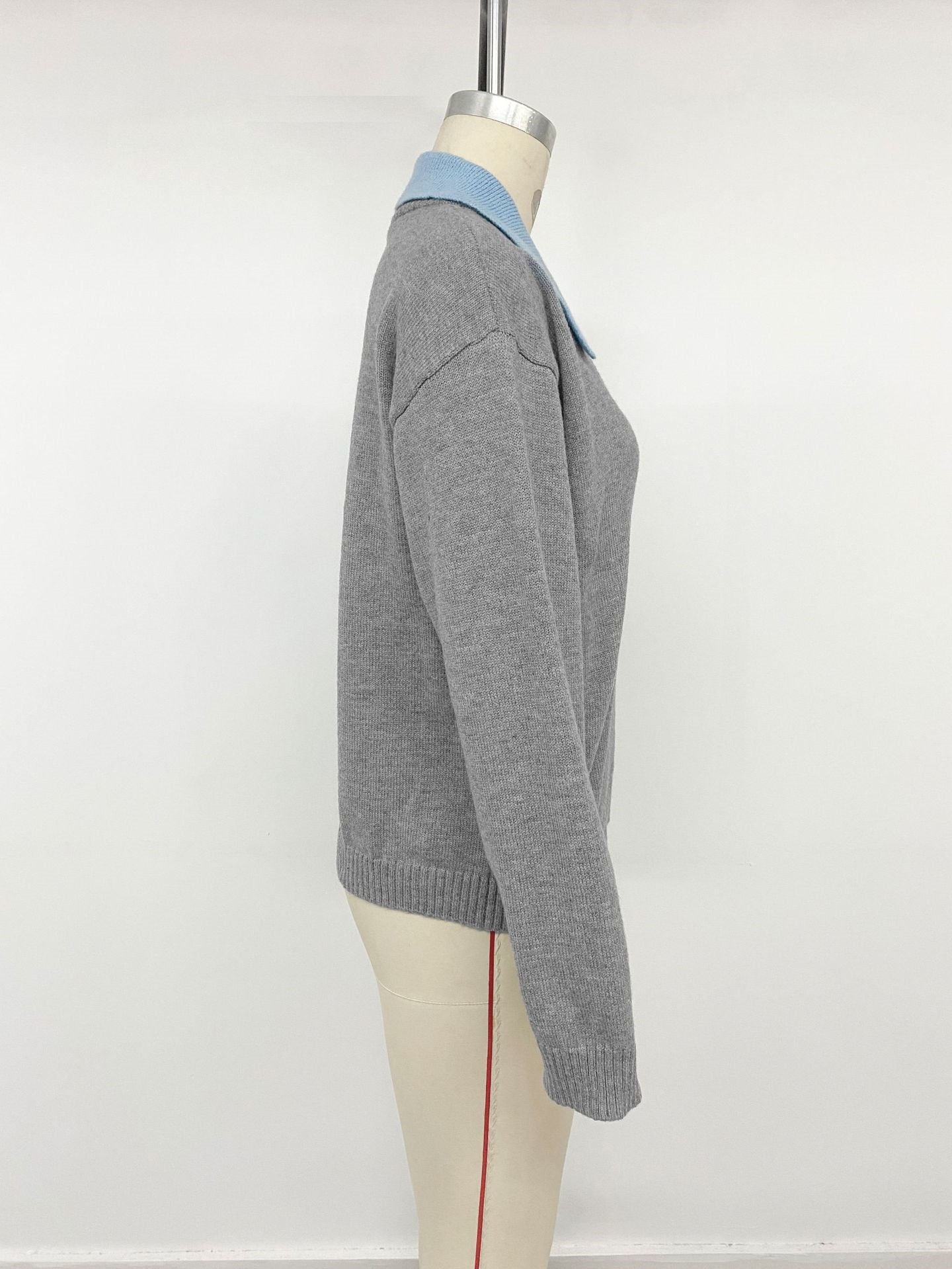 Women's Layered Collar Knit Sweater Casual Pullover