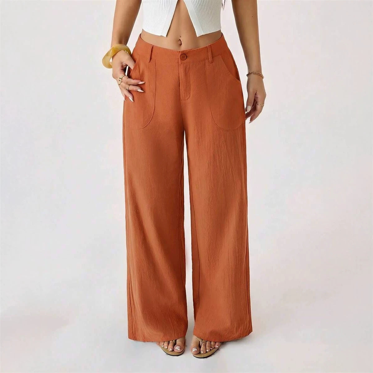 Women's Wide Leg Pants Casual Loose Fit with Pockets