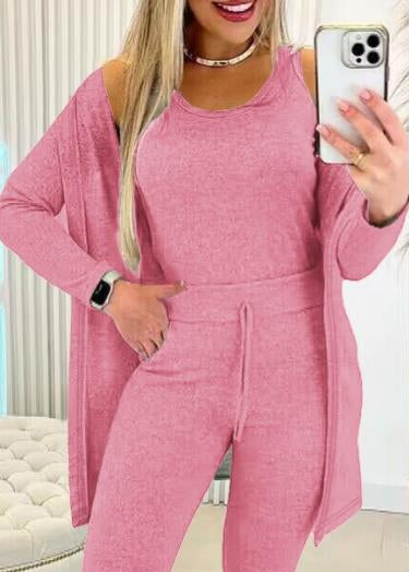 Women's 3 Piece Lounge Set Cardigan Pants