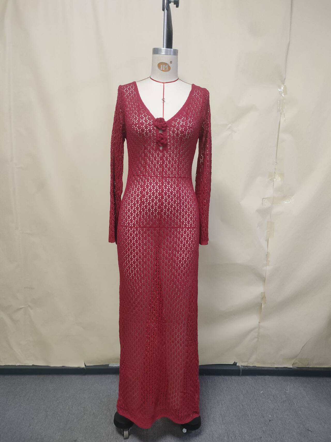 Crochet Knit Cover Up Dress V Neck Beach Swimsuit Coverup