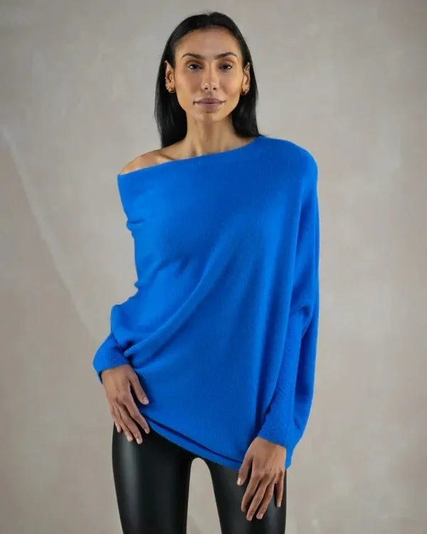 Women's Oversized Crew Neck Soft Knit Pullover Sweater