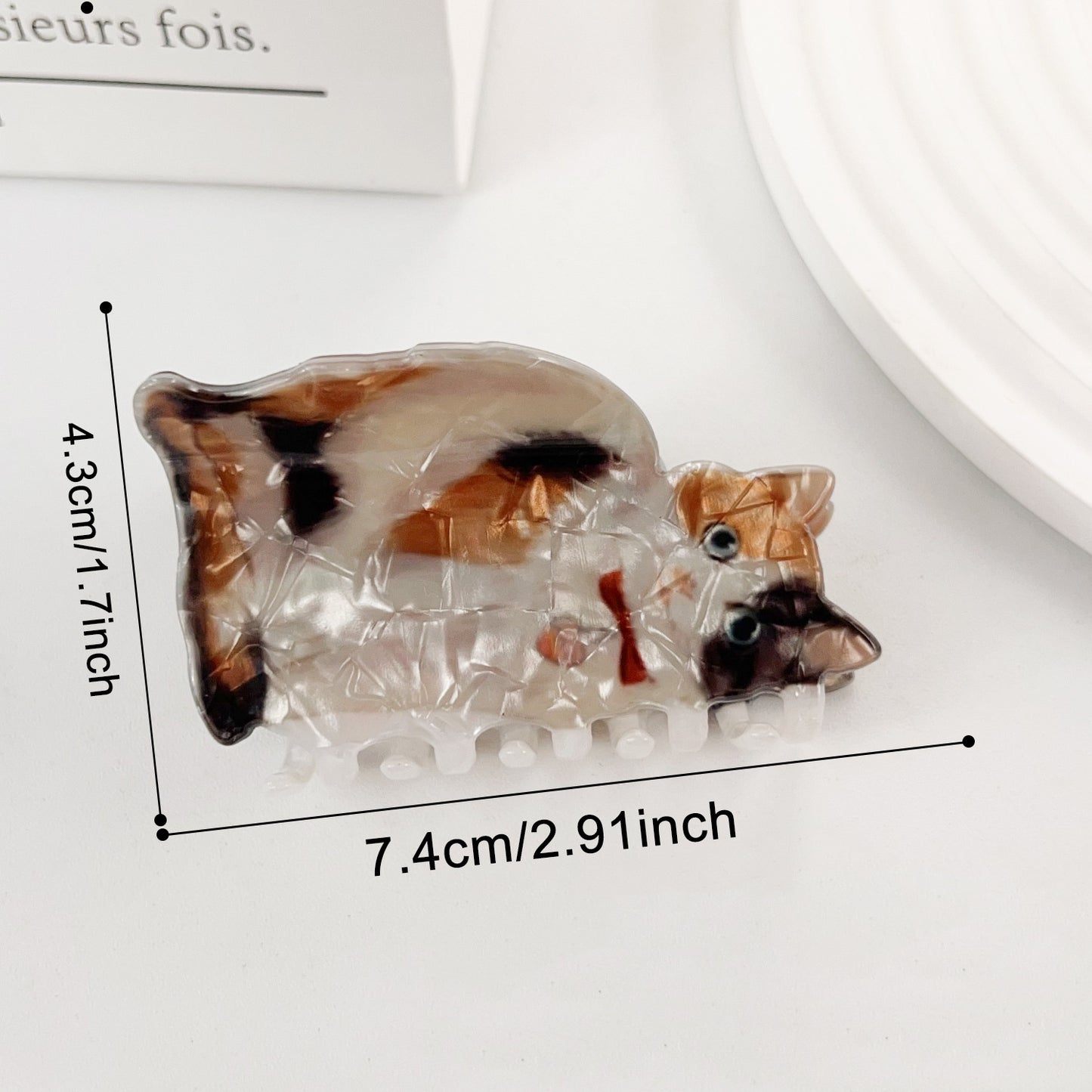 Cute Cat Hair Claw Clips Kawaii Shell Pattern for Women