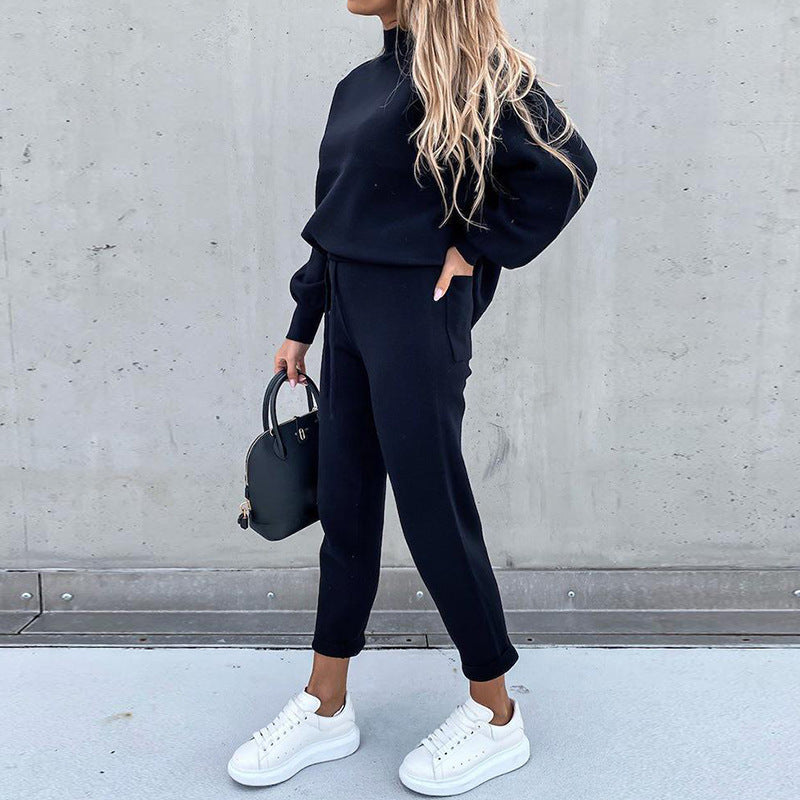 Women's Mock Neck Sweatshirt Jogger Lounge Set