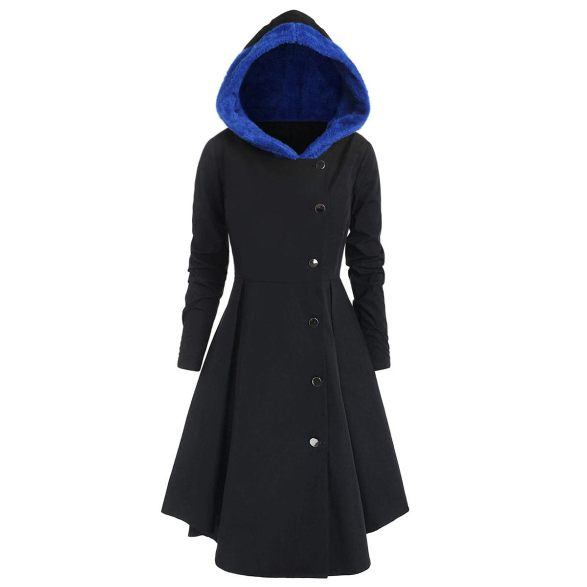Women's Faux Fur Hooded Long Swing Coat Winter Jacket