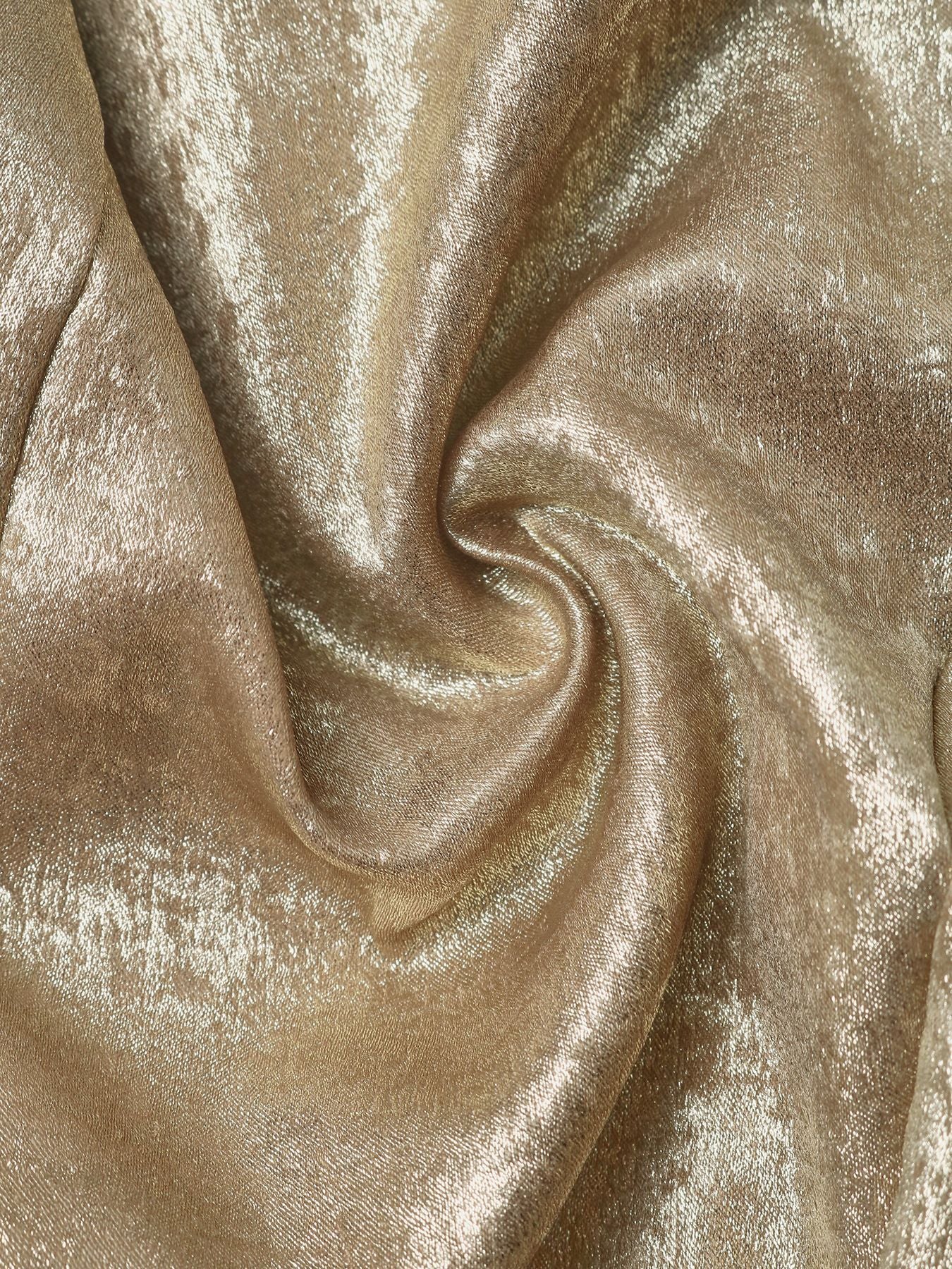 Metallic Gold Blazer V Neck Button Slim Jacket