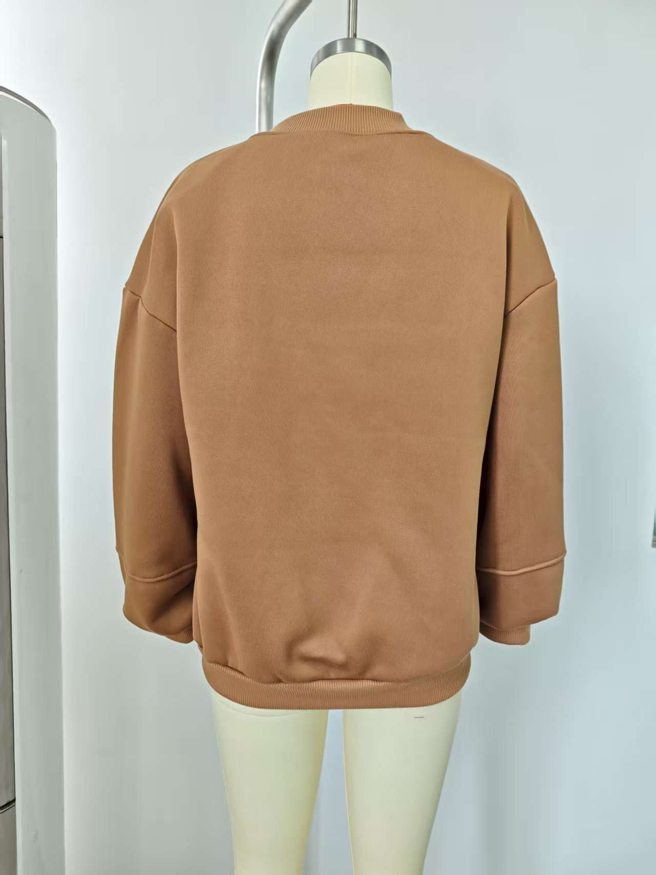 Women's Oversized Zip Up Bomber Jacket Lantern Sleeve