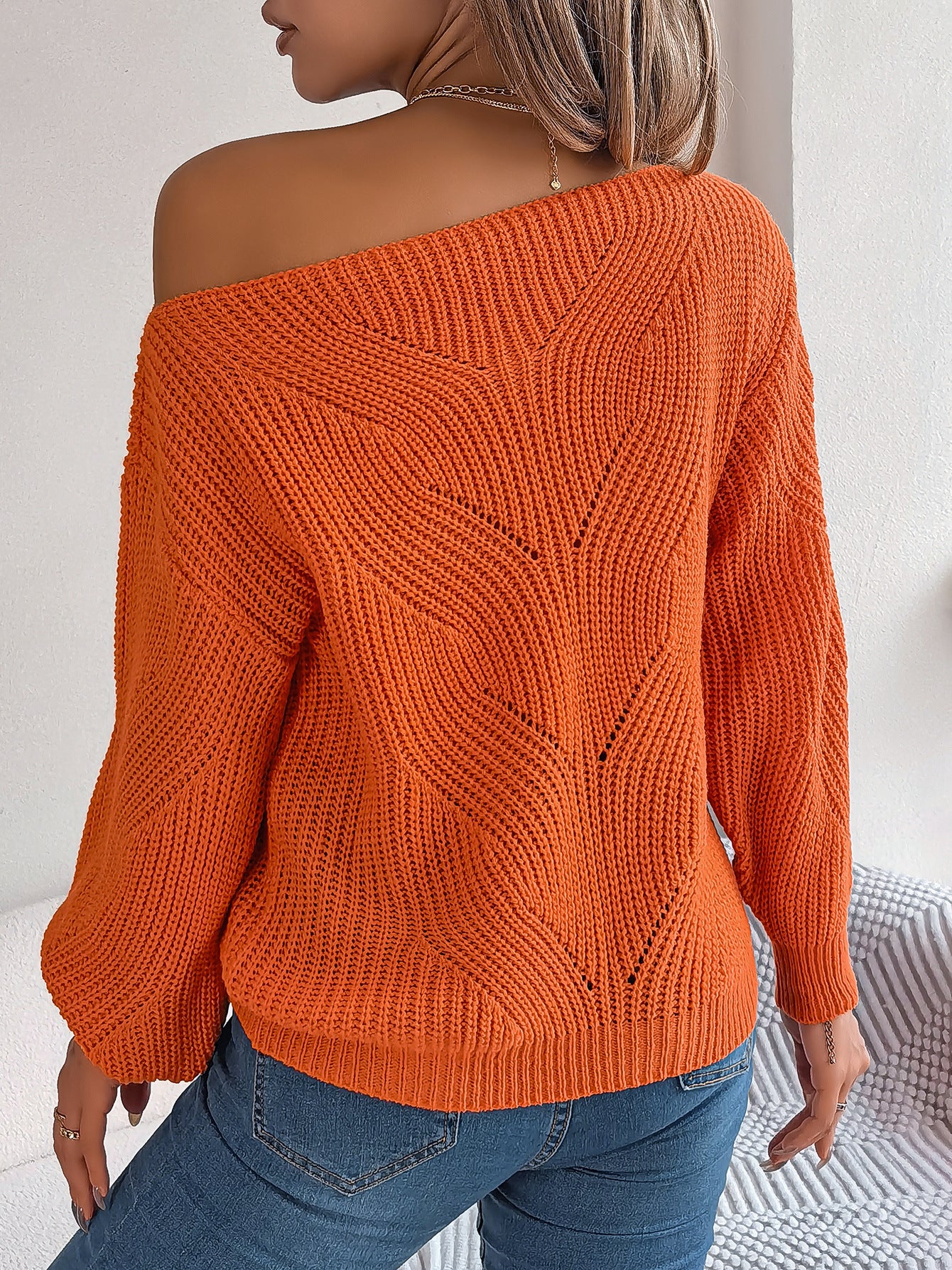 2025 Fall/Winter V-neck Cable Knit Pullover Sweater, Casual Stylish Sweater