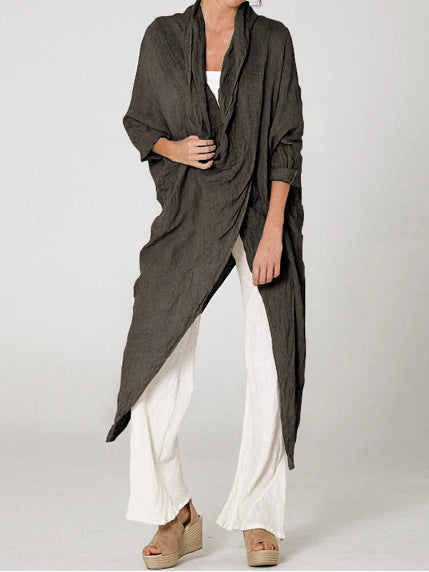 Women's 100% Cotton Crinkle Oversized Duster Shirt