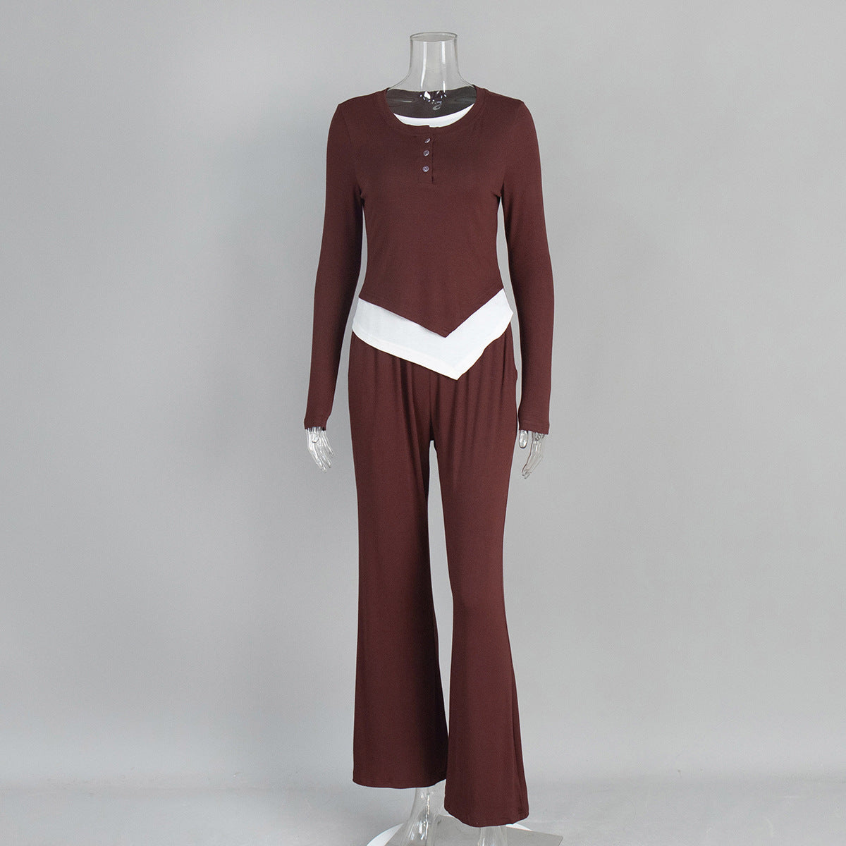 Women's Two Piece Lounge Set with Wide Leg Pants