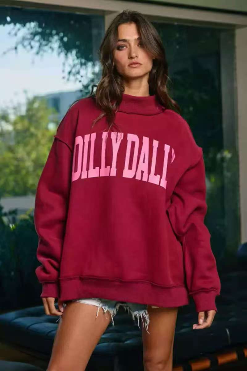 Women's Oversized Graphic Crewneck Sweatshirt Streetwear