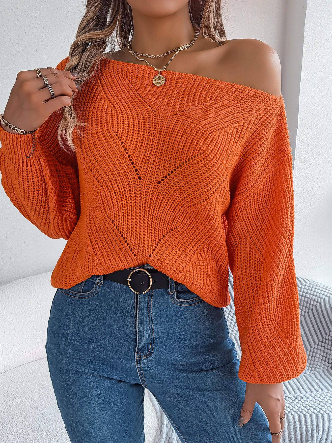 2025 Fall/Winter V-neck Cable Knit Pullover Sweater, Casual Stylish Sweater
