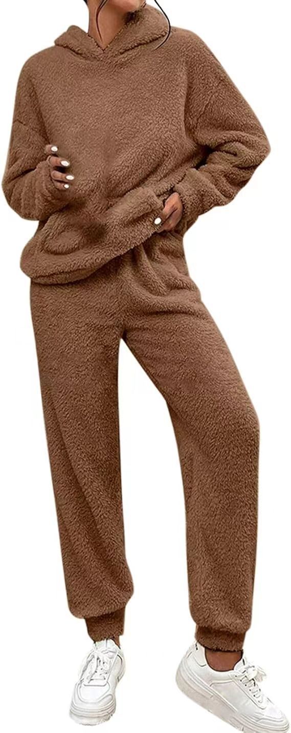 Women's Cozy Sherpa Hoodie and Pants Lounge Set
