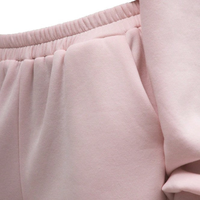 Pink Hoodie Wide Leg Sweatpants Lounge Set