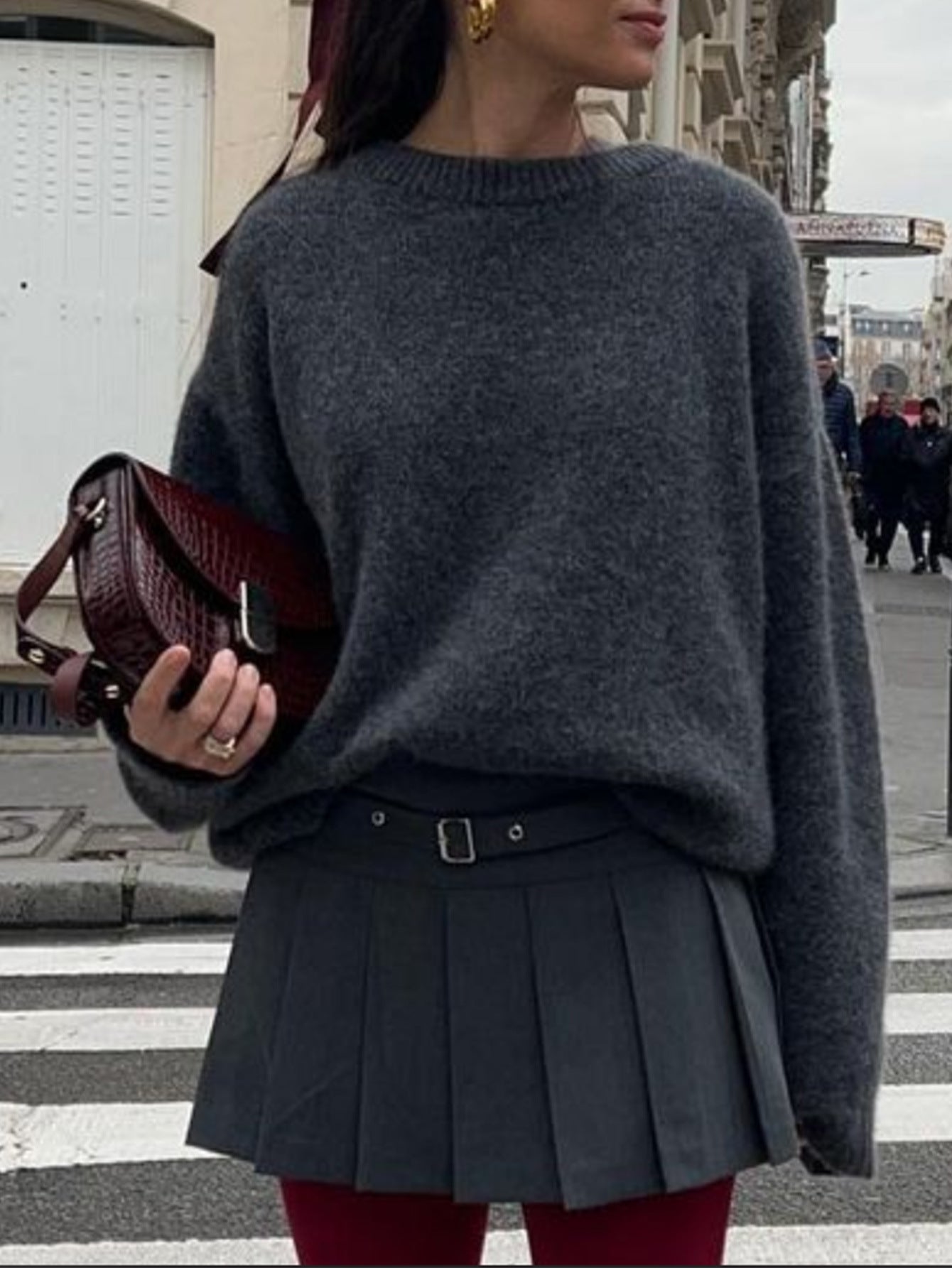 Women’s Casual Solid Knit Long Sleeve Pullover Sweater