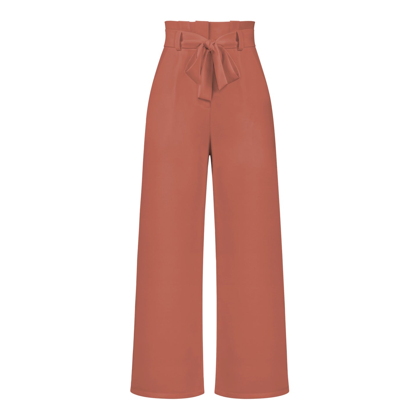 Women's Wide-Leg Trousers with Belt Casual Commuter Pants
