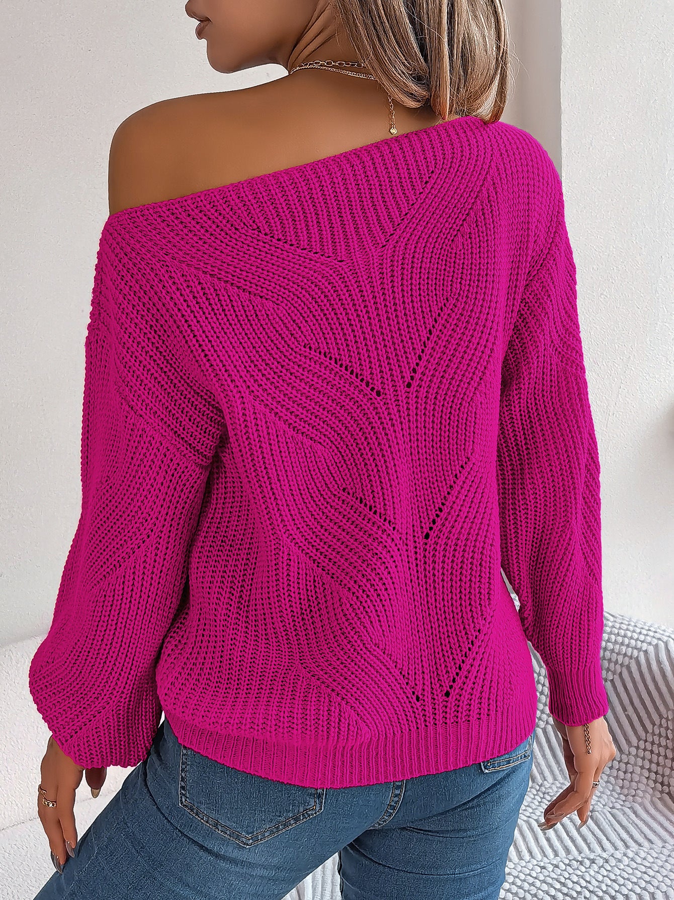 2025 Fall/Winter V-neck Cable Knit Pullover Sweater, Casual Stylish Sweater