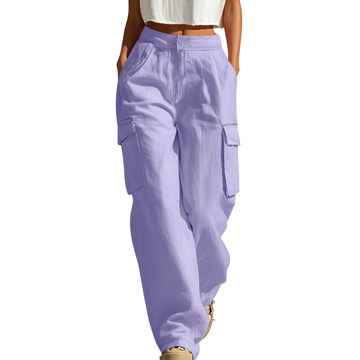 High Waisted Cargo Pants Women Wide Leg Y2K Utility