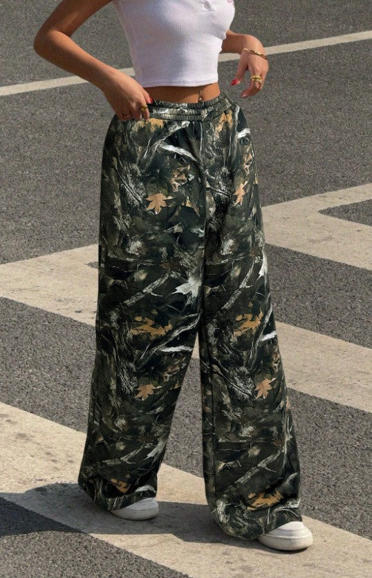 Y2K Vintage Wide Leg Baggy Pants Women Graphic Streetwear