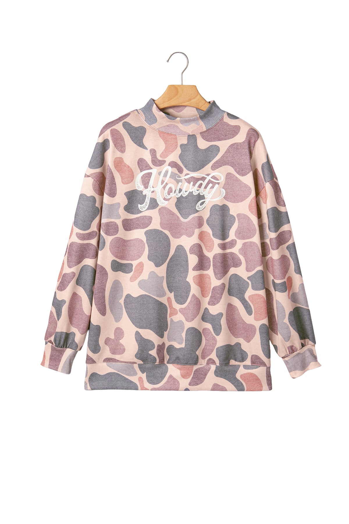 Western Camo Howdy Oversized Pullover Sweatshirt Women