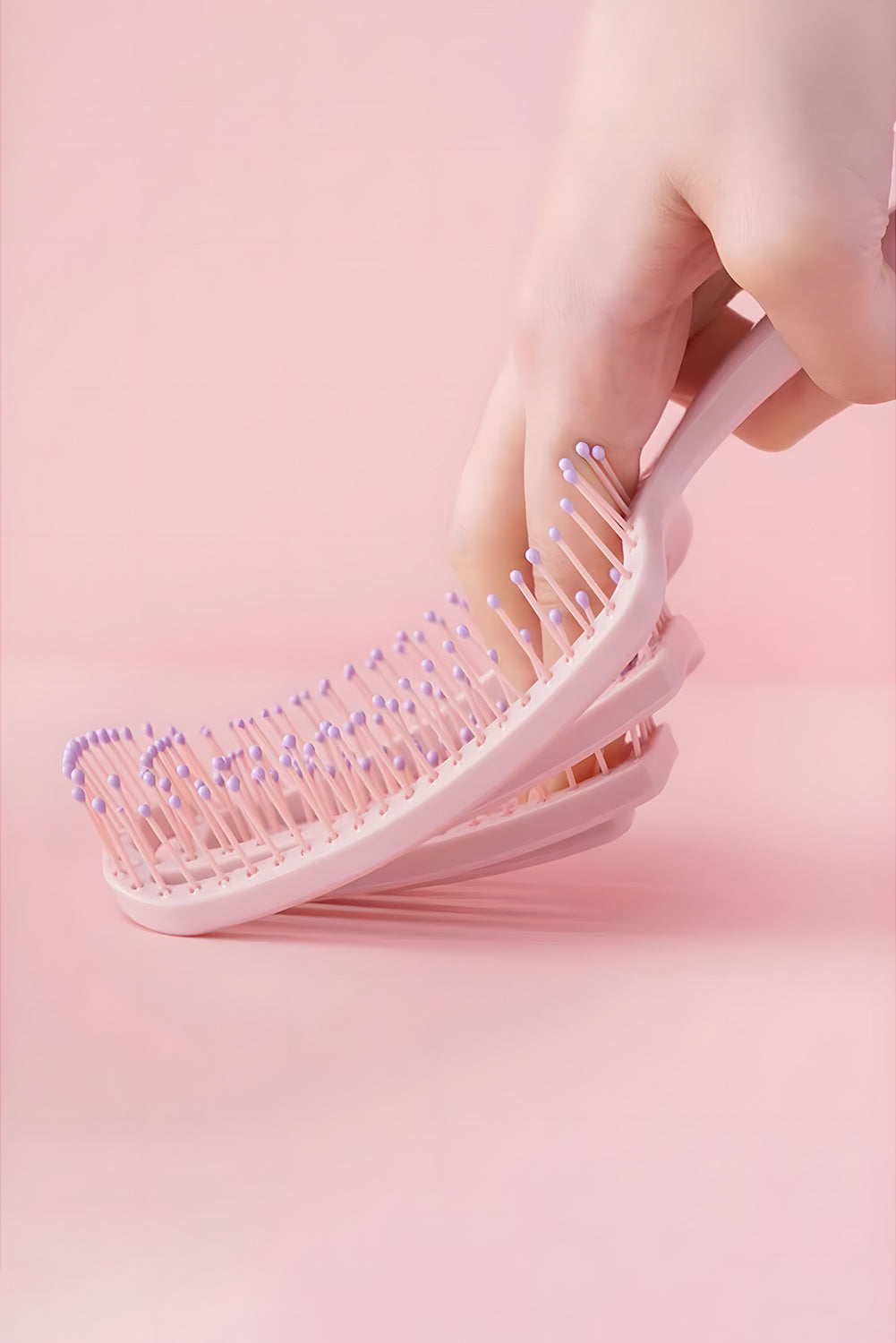 Pink Paddle Hair Brush Volume Detangling Scalp Massage