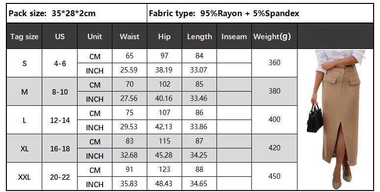 Elegant High Waist Midi Skirt with Front Slit