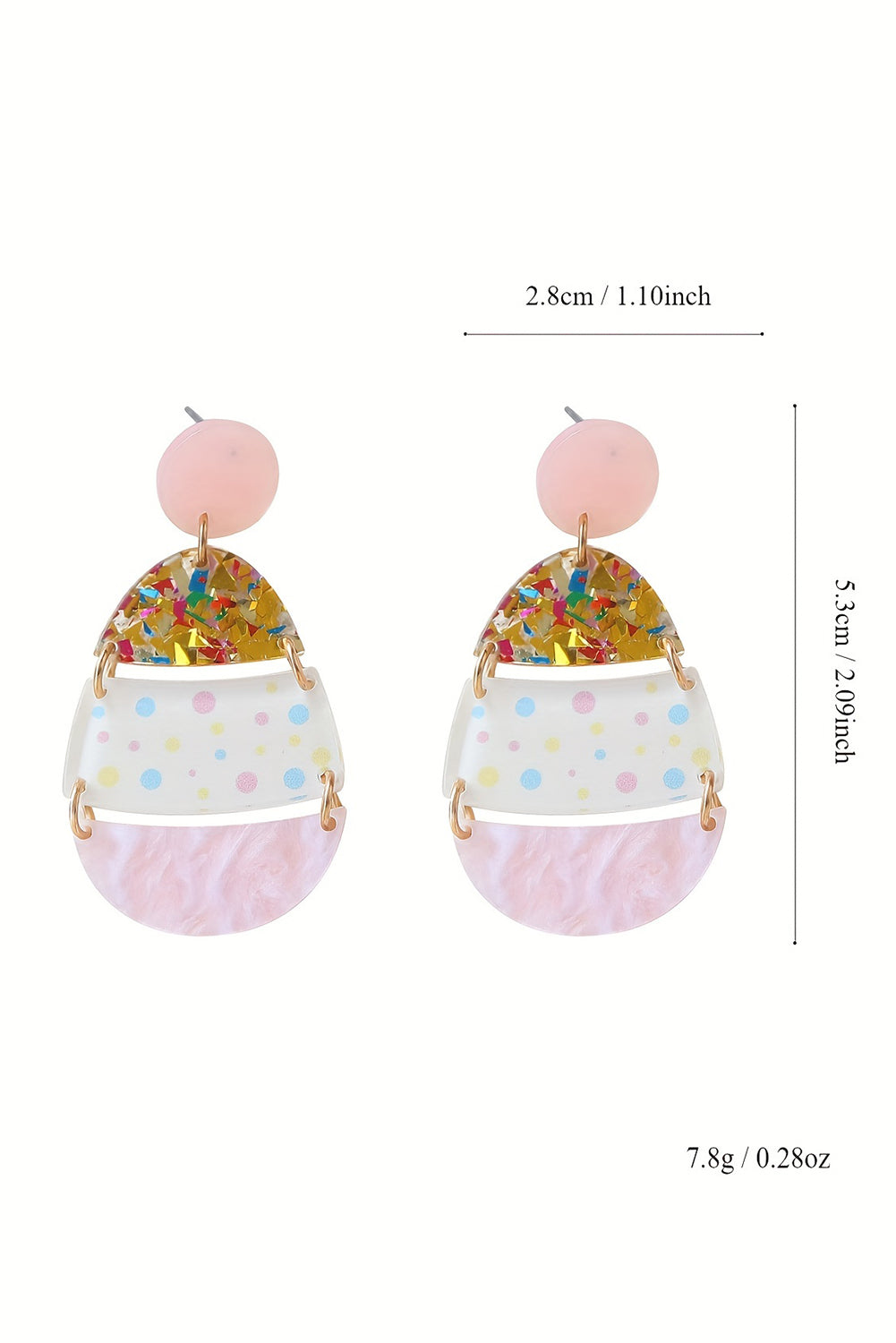 Pastel Easter Egg Acrylic Drop Earrings