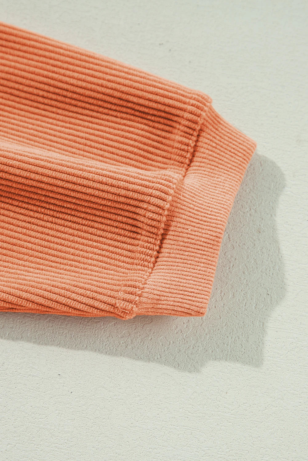 Orange Thankful Ribbed Crewneck Thanksgiving Sweatshirt
