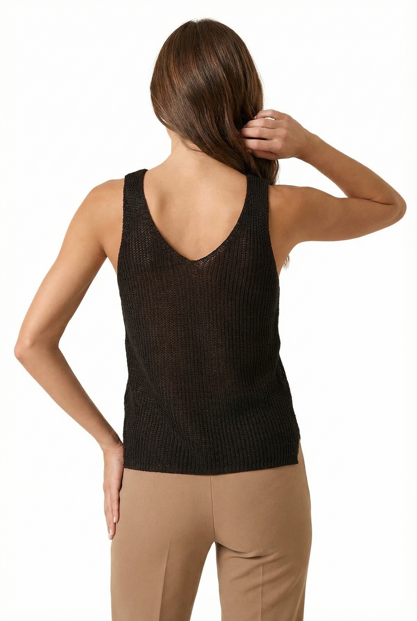 Lightweight Knit V Neck Sleeveless Sweater Tank Top