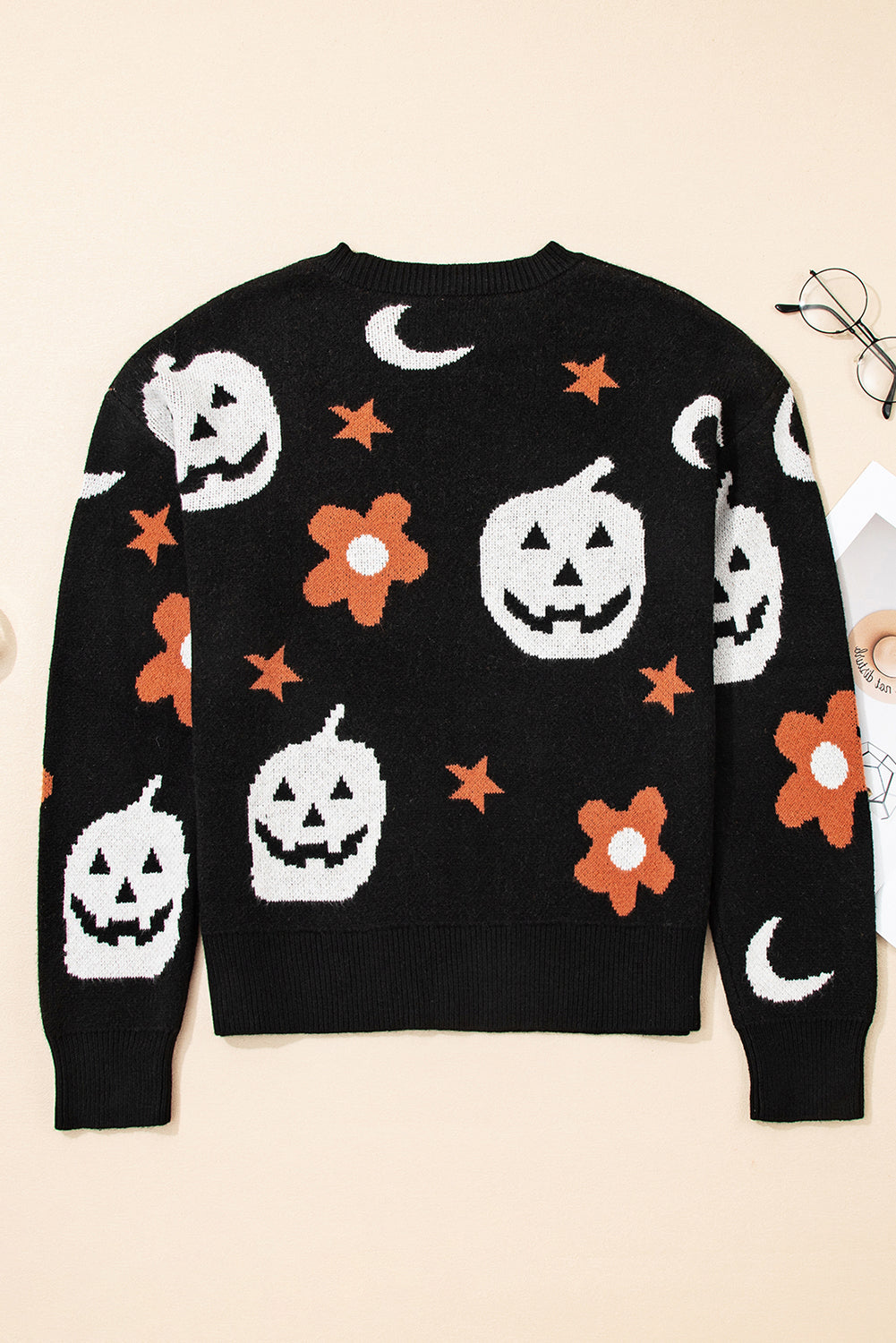Women's Halloween Pumpkin Graphic Knit Sweater