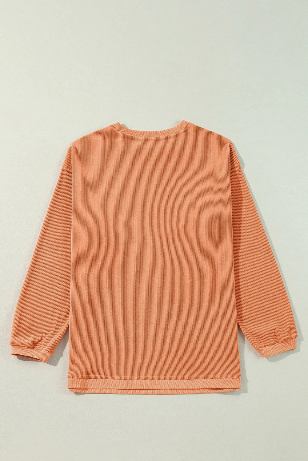 Orange Thankful Ribbed Crewneck Thanksgiving Sweatshirt