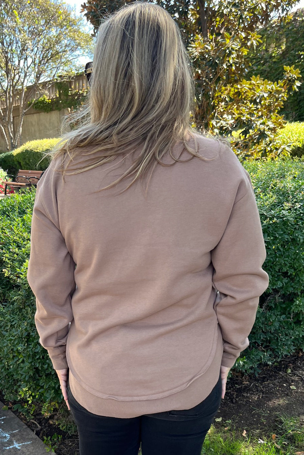 Khaki Gobble Gobble Chenille Letter Thanksgiving Sweatshirt