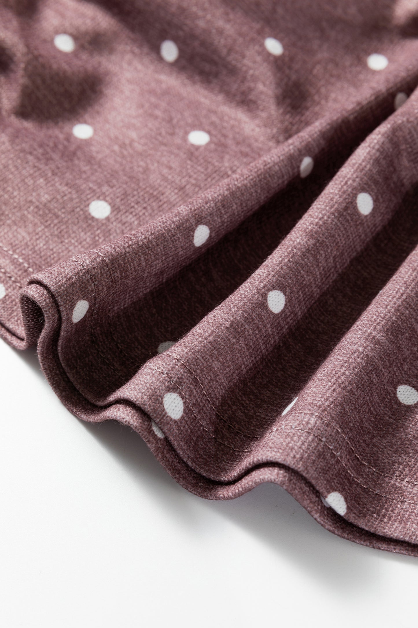 Dark Brown Polka Dot Boat Neck Long Sleeve Knit Top