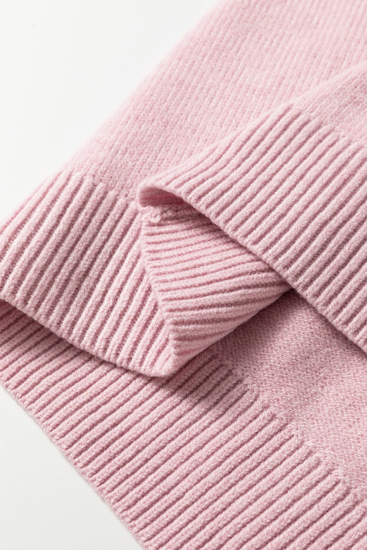 Valentine Pink Love Script Corded Knit Sweater