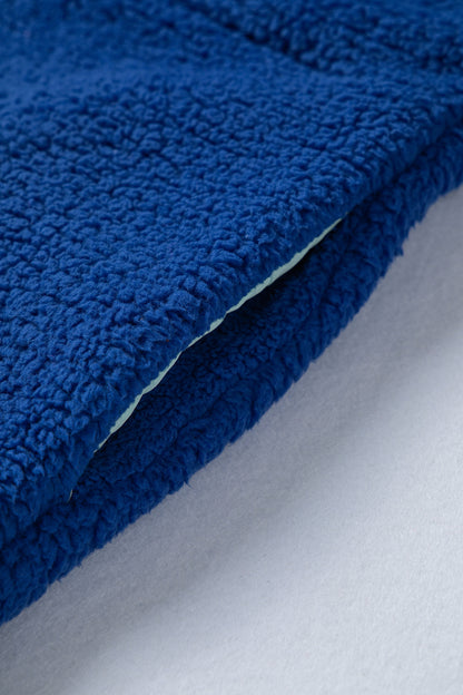 Cozy Sherpa Half Zip Pullover Hoodie with Contrast Trim