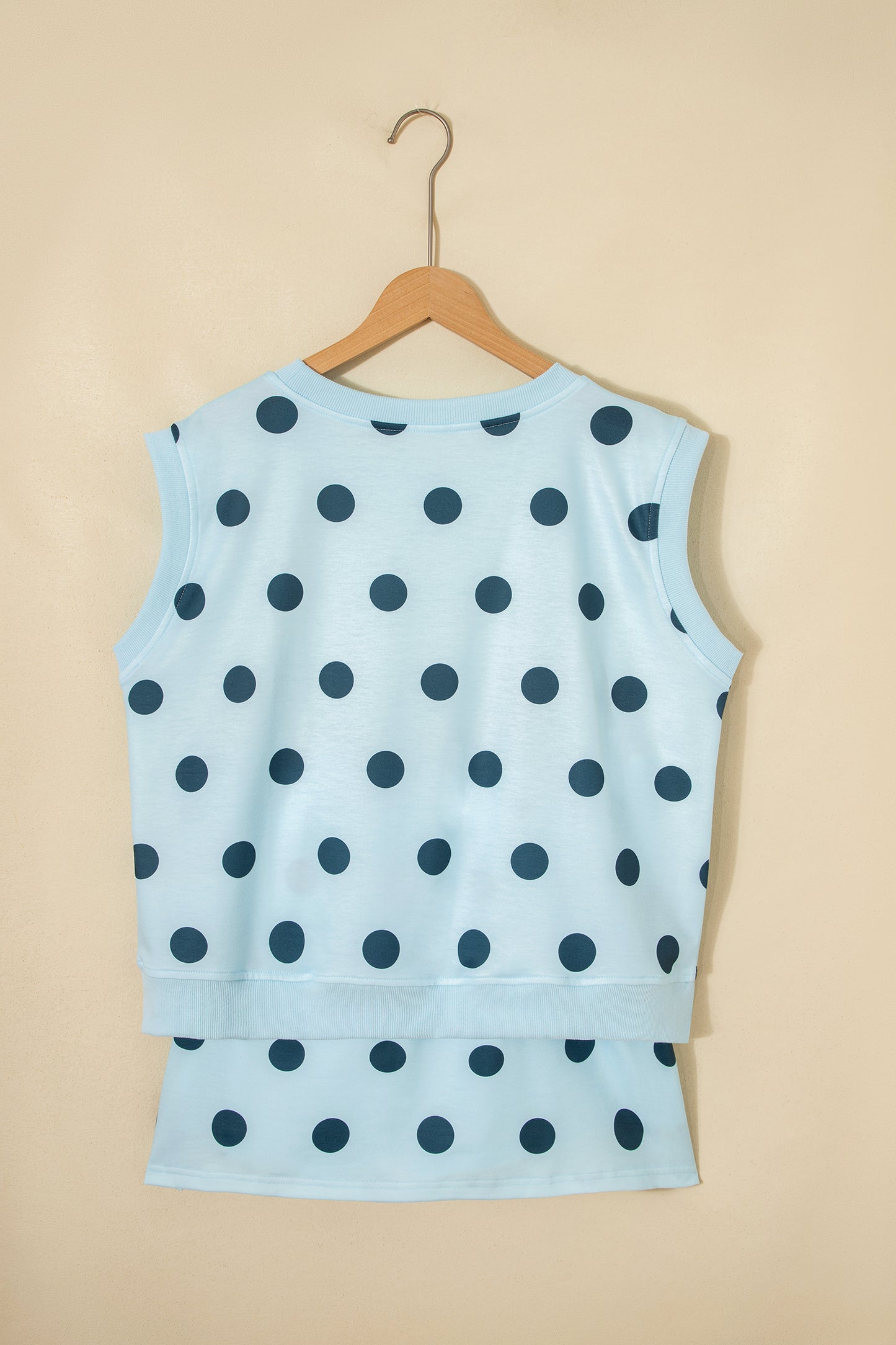 Polka Dot Tank Top Split Skort 2 Piece Lounge Set