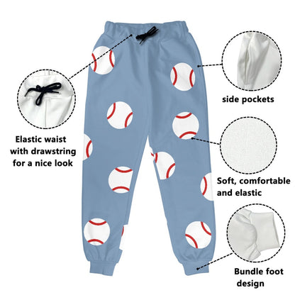 Blue Baseball Casual Jogging Sports Yoga Pants